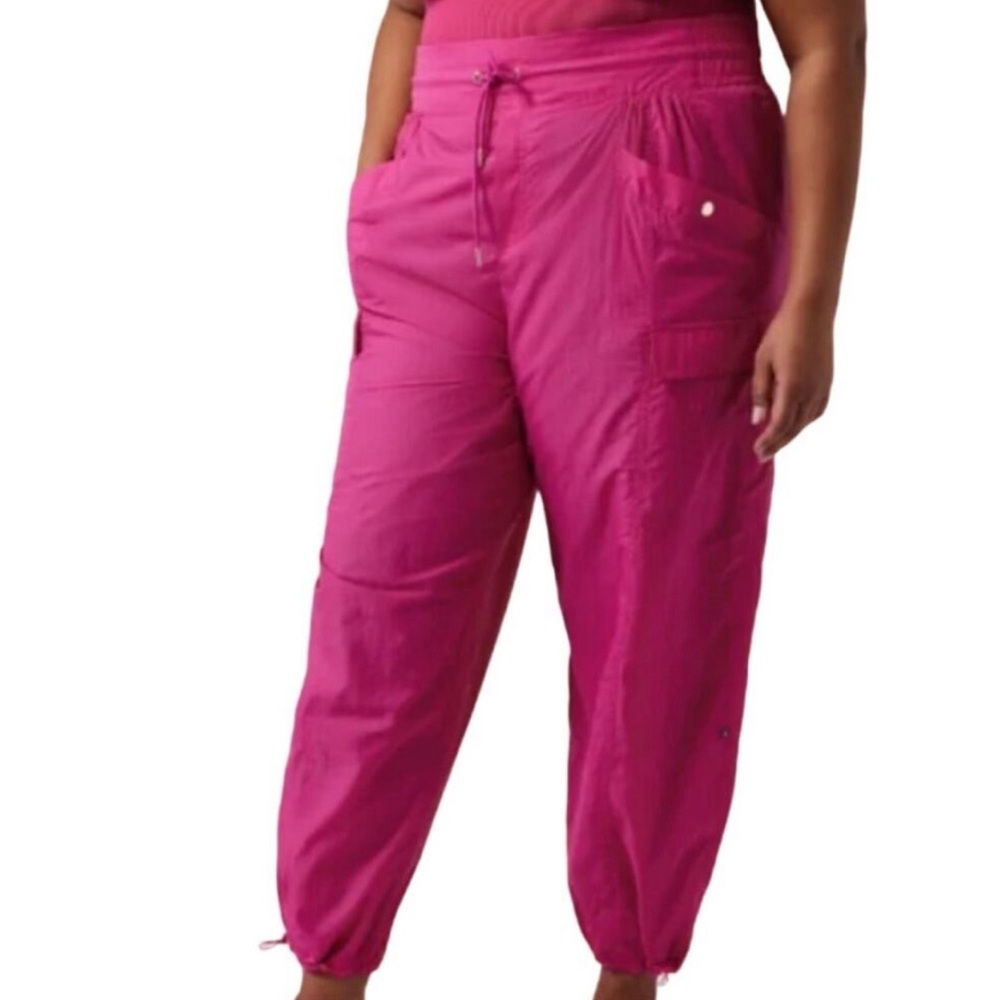 Alicia Keys x Athleta Magenta Joggers with Cargo Pockets